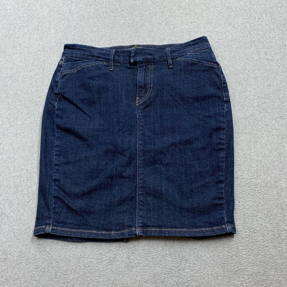 Levis Womens Jean Denim Skirt Sz 28 Blue Dark Wash Pockets BOHO Cowgirl 90s Y2K